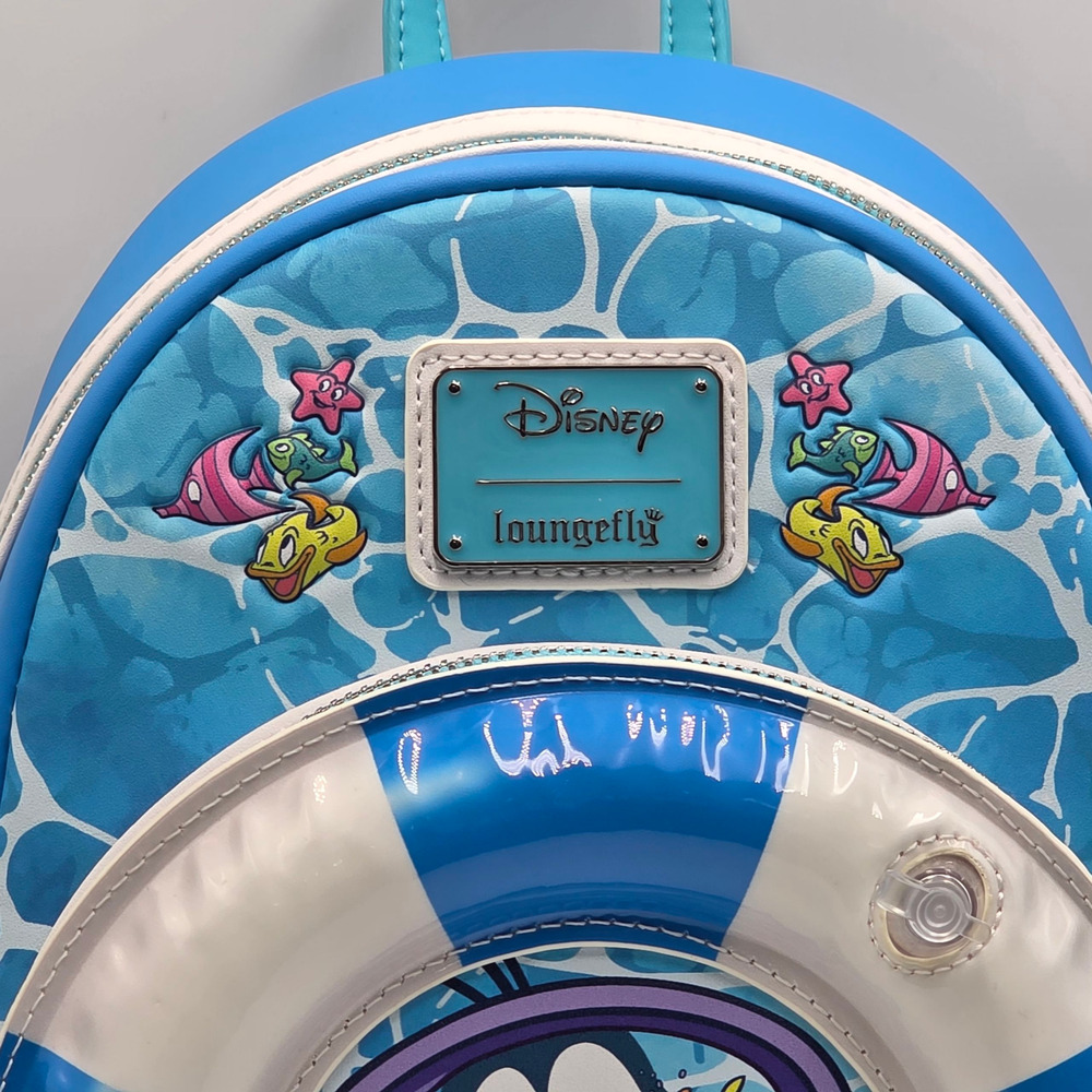 Loungefly Disney Goofy Floatie Ocean Fish Blue Mini Backpack New - Picture 8 of 8